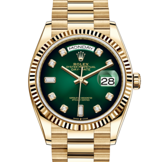 replica Rolex Day-Date 36 Oyster 36 mm oro giallo Quadrante verde ombreggiato M128238-0069