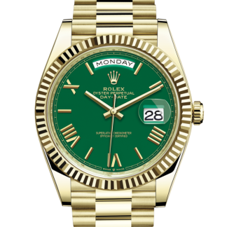 replica Rolex Day-Date 40 Oyster 40 mm oro giallo Quadrante verde M228238-0061