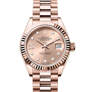 replica Rolex Lady-Datejust Oyster 28 mm oro Everose quadrante rosé M279175-0029