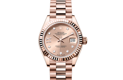 replica Rolex Lady-Datejust Oyster 28 mm oro Everose quadrante rosé M279175-0029