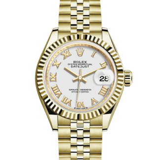 replica Rolex Lady-Datejust Oyster 28 mm oro giallo Quadrante bianco M279178-0030