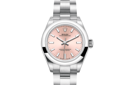 replica Rolex Oyster Perpetual 28 Oyster 28 mm Oystersteel Quadrante rosa M276200-0004