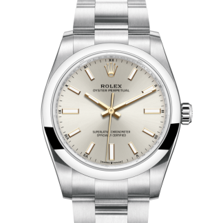 replica Rolex Oyster Perpetual 34 Oyster 34 mm Oystersteel Quadrante argento M124200-0001