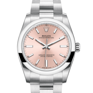 replica Rolex Oyster Perpetual 34 Oyster 34 mm Oystersteel Quadrante rosa M124200-0004