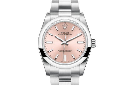 replica Rolex Oyster Perpetual 34 Oyster 34 mm Oystersteel Quadrante rosa M124200-0004
